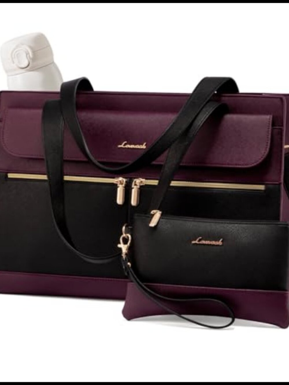 PU Leather Laptop Bag Briefcase Waterproof Business Tote
